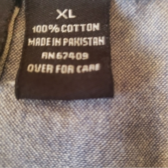 𝅺JAQULINE Denim Look Shirt Dress/Tunic‎ Pocket Front Long Sleeve Womens Size XL - Picture 10 of 12